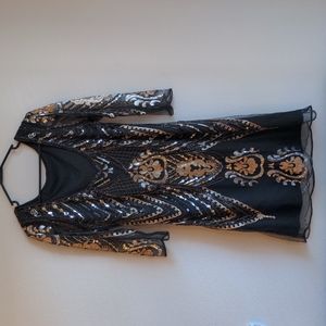 Black flapper dress with sequins